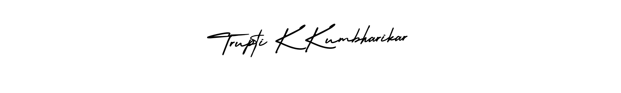Trupti K Kumbharikar stylish signature style. Best Handwritten Sign (AmerikaSignatureDemo-Regular) for my name. Handwritten Signature Collection Ideas for my name Trupti K Kumbharikar. Trupti K Kumbharikar signature style 3 images and pictures png