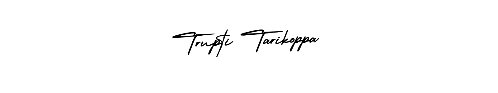 Make a short Trupti Tarikoppa signature style. Manage your documents anywhere anytime using AmerikaSignatureDemo-Regular. Create and add eSignatures, submit forms, share and send files easily. Trupti Tarikoppa signature style 3 images and pictures png
