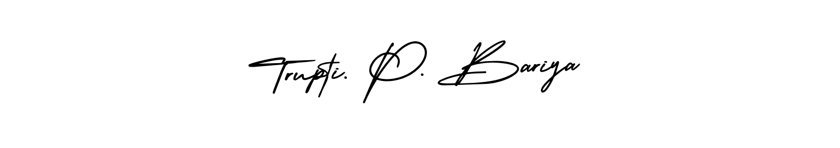Trupti. P. Bariya stylish signature style. Best Handwritten Sign (AmerikaSignatureDemo-Regular) for my name. Handwritten Signature Collection Ideas for my name Trupti. P. Bariya. Trupti. P. Bariya signature style 3 images and pictures png
