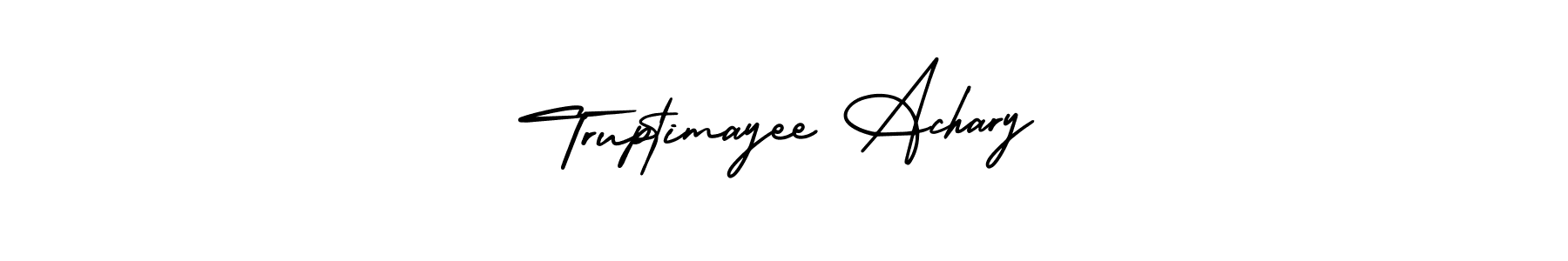 The best way (AmerikaSignatureDemo-Regular) to make a short signature is to pick only two or three words in your name. The name Truptimayee Achary include a total of six letters. For converting this name. Truptimayee Achary signature style 3 images and pictures png