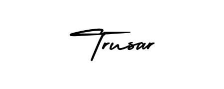 Designed for modern professionals: Trusar name signature crafted with AmerikaSignatureDemo-Regular script. Ready for digital PDF workflows. Trusar signature style 3 images and pictures png