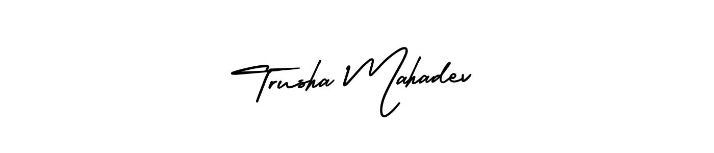 Make a beautiful signature design for name Trusha Mahadev. With this signature (AmerikaSignatureDemo-Regular) style, you can create a handwritten signature for free. Trusha Mahadev signature style 3 images and pictures png