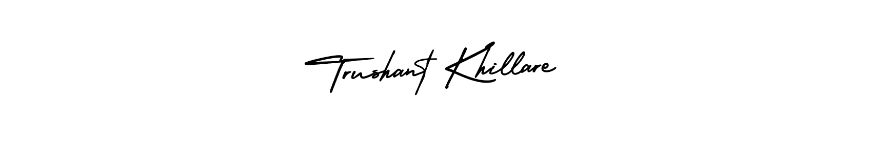 It looks lik you need a new signature style for name Trushant Khillare. Design unique handwritten (AmerikaSignatureDemo-Regular) signature with our free signature maker in just a few clicks. Trushant Khillare signature style 3 images and pictures png