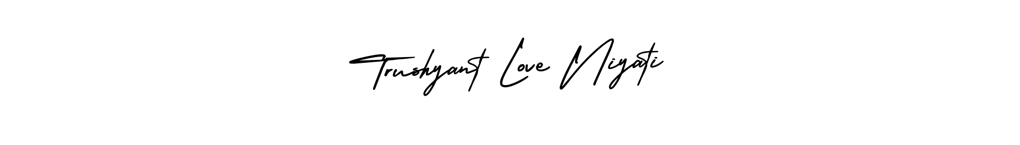 Design your own signature with our free online signature maker. With this signature software, you can create a handwritten (AmerikaSignatureDemo-Regular) signature for name Trushyant Love Niyati. Trushyant Love Niyati signature style 3 images and pictures png