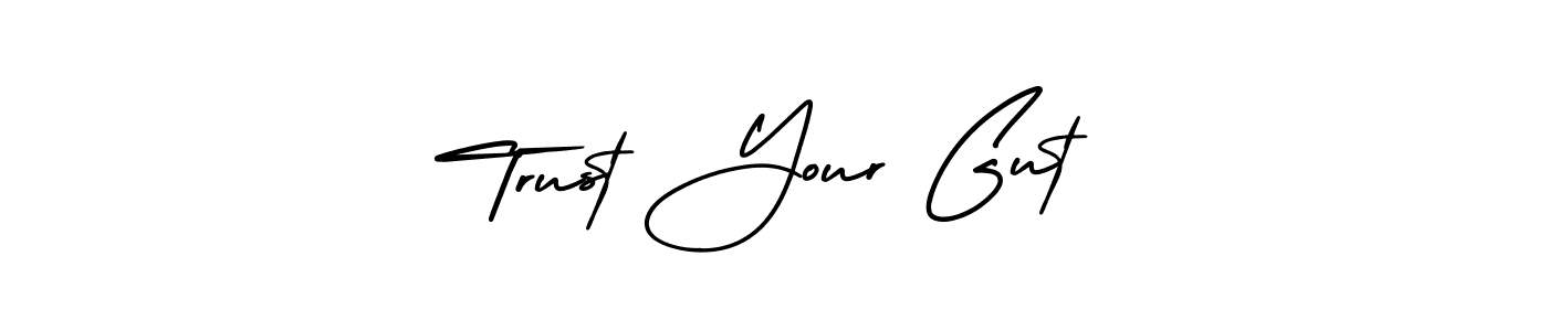 You should practise on your own different ways (AmerikaSignatureDemo-Regular) to write your name (Trust Your Gut) in signature. don't let someone else do it for you. Trust Your Gut signature style 3 images and pictures png