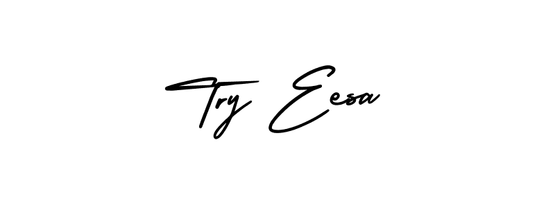 Design your own signature with our free online signature maker. With this signature software, you can create a handwritten (AmerikaSignatureDemo-Regular) signature for name Try Eesa. Try Eesa signature style 3 images and pictures png