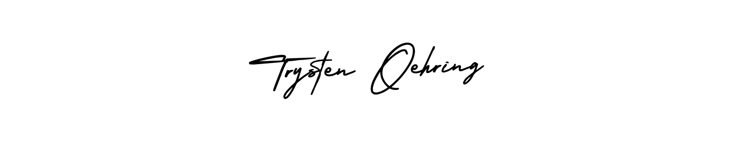 How to make Trysten Oehring name signature. Use AmerikaSignatureDemo-Regular style for creating short signs online. This is the latest handwritten sign. Trysten Oehring signature style 3 images and pictures png