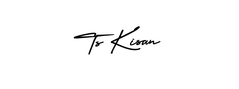 The best way (AmerikaSignatureDemo-Regular) to make a short signature is to pick only two or three words in your name. The name Ts Kisan include a total of six letters. For converting this name. Ts Kisan signature style 3 images and pictures png