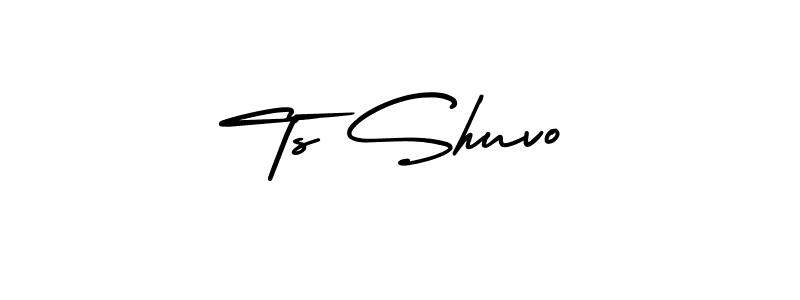 This is the best signature style for the Ts Shuvo name. Also you like these signature font (AmerikaSignatureDemo-Regular). Mix name signature. Ts Shuvo signature style 3 images and pictures png