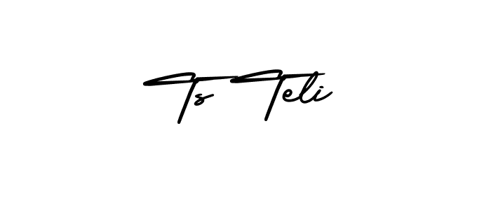 The best way (AmerikaSignatureDemo-Regular) to make a short signature is to pick only two or three words in your name. The name Ts Teli include a total of six letters. For converting this name. Ts Teli signature style 3 images and pictures png