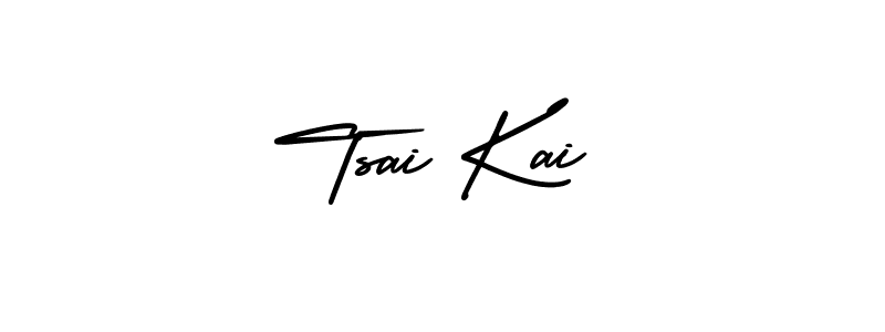 Create a beautiful signature design for name Tsai Kai. With this signature (AmerikaSignatureDemo-Regular) fonts, you can make a handwritten signature for free. Tsai Kai signature style 3 images and pictures png