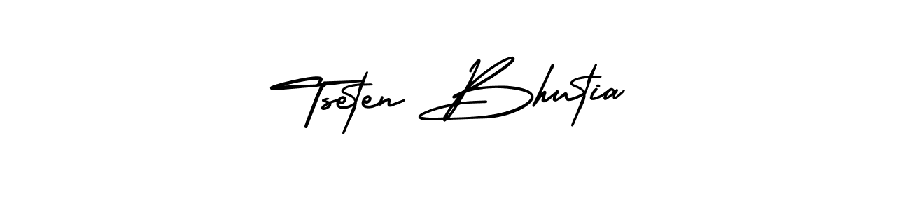 Tseten Bhutia stylish signature style. Best Handwritten Sign (AmerikaSignatureDemo-Regular) for my name. Handwritten Signature Collection Ideas for my name Tseten Bhutia. Tseten Bhutia signature style 3 images and pictures png