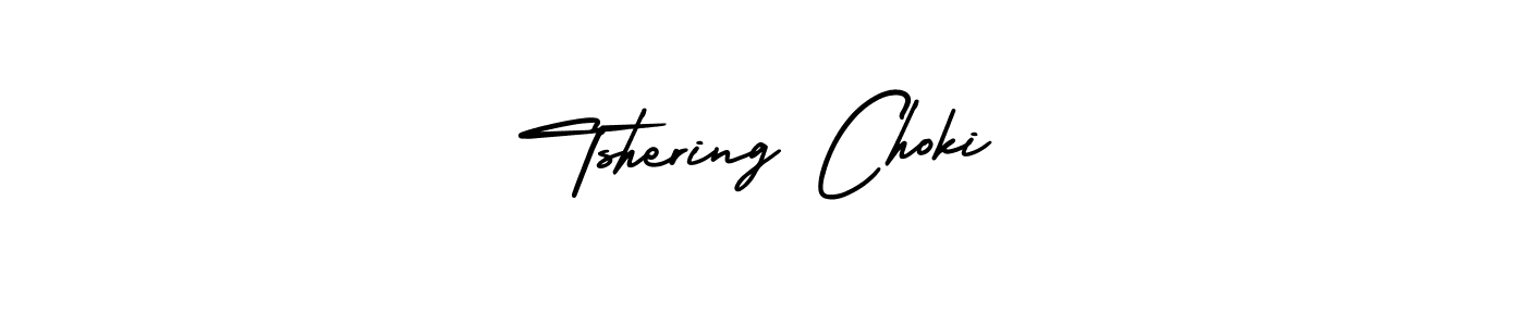 How to Draw Tshering Choki signature style? AmerikaSignatureDemo-Regular is a latest design signature styles for name Tshering Choki. Tshering Choki signature style 3 images and pictures png
