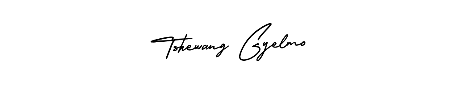 Tshewang Gyelmo stylish signature style. Best Handwritten Sign (AmerikaSignatureDemo-Regular) for my name. Handwritten Signature Collection Ideas for my name Tshewang Gyelmo. Tshewang Gyelmo signature style 3 images and pictures png