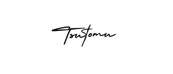 How to make Tsutomu signature? AmerikaSignatureDemo-Regular is a professional autograph style. Create handwritten signature for Tsutomu name. Tsutomu signature style 3 images and pictures png