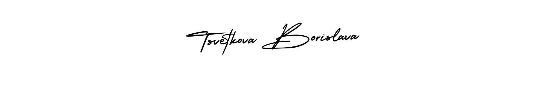 Use a signature maker to create a handwritten signature online. With this signature software, you can design (AmerikaSignatureDemo-Regular) your own signature for name Tsvetkova Borislava. Tsvetkova Borislava signature style 3 images and pictures png