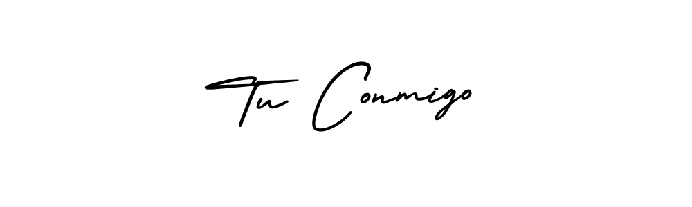 How to make Tu Conmigo signature? AmerikaSignatureDemo-Regular is a professional autograph style. Create handwritten signature for Tu Conmigo name. Tu Conmigo signature style 3 images and pictures png