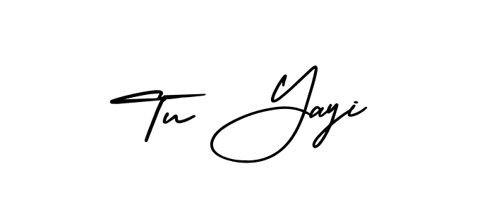 Use a signature maker to create a handwritten signature online. With this signature software, you can design (AmerikaSignatureDemo-Regular) your own signature for name Tu Yayi. Tu Yayi signature style 3 images and pictures png