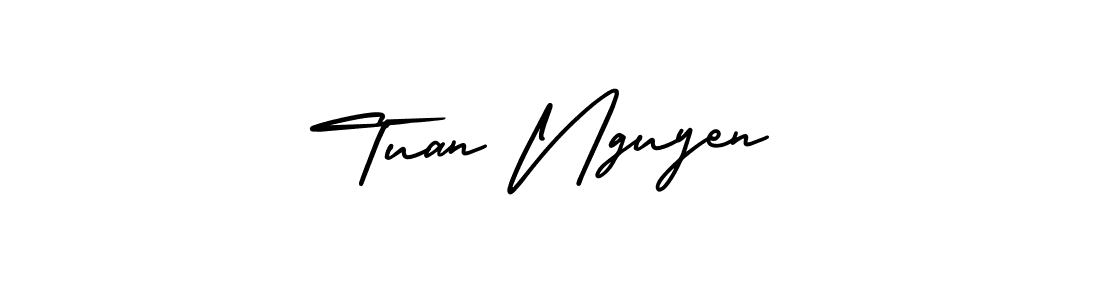 Use a signature maker to create a handwritten signature online. With this signature software, you can design (AmerikaSignatureDemo-Regular) your own signature for name Tuan Nguyen. Tuan Nguyen signature style 3 images and pictures png