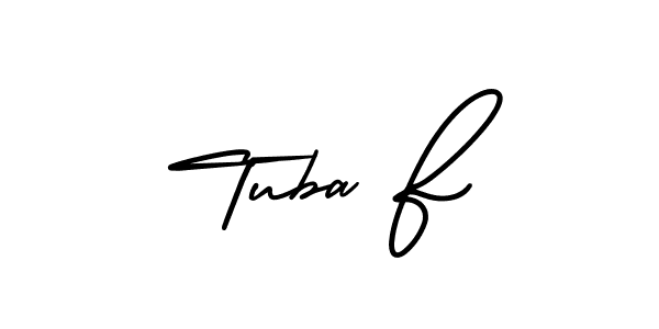 Tuba F stylish signature style. Best Handwritten Sign (AmerikaSignatureDemo-Regular) for my name. Handwritten Signature Collection Ideas for my name Tuba F. Tuba F signature style 3 images and pictures png