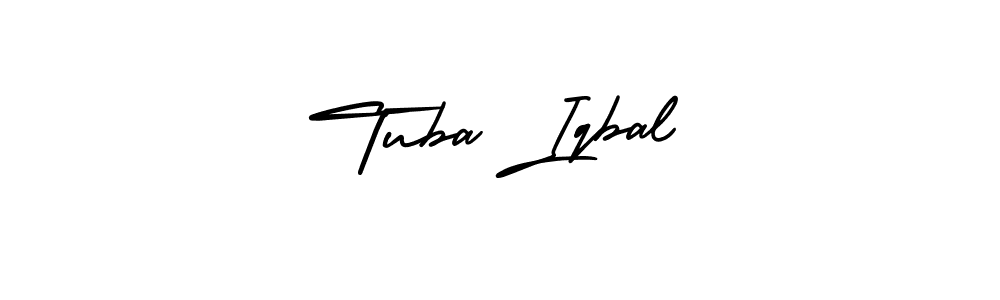 This is the best signature style for the Tuba Iqbal name. Also you like these signature font (AmerikaSignatureDemo-Regular). Mix name signature. Tuba Iqbal signature style 3 images and pictures png