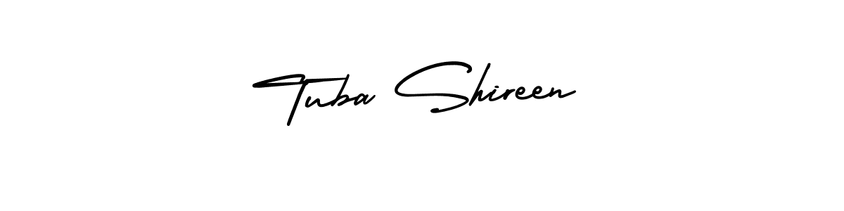 Also You can easily find your signature by using the search form. We will create Tuba Shireen name handwritten signature images for you free of cost using AmerikaSignatureDemo-Regular sign style. Tuba Shireen signature style 3 images and pictures png