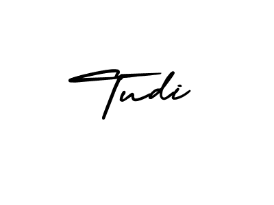 Tudi stylish signature style. Best Handwritten Sign (AmerikaSignatureDemo-Regular) for my name. Handwritten Signature Collection Ideas for my name Tudi. Tudi signature style 3 images and pictures png