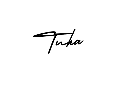 Use a signature maker to create a handwritten signature online. With this signature software, you can design (AmerikaSignatureDemo-Regular) your own signature for name Tuha. Tuha signature style 3 images and pictures png
