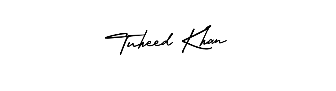 The best way (AmerikaSignatureDemo-Regular) to make a short signature is to pick only two or three words in your name. The name Tuheed Khan include a total of six letters. For converting this name. Tuheed Khan signature style 3 images and pictures png