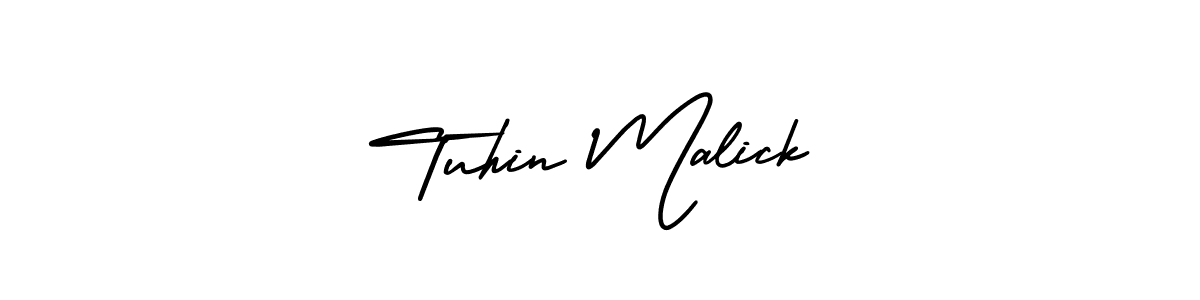 Tuhin Malick stylish signature style. Best Handwritten Sign (AmerikaSignatureDemo-Regular) for my name. Handwritten Signature Collection Ideas for my name Tuhin Malick. Tuhin Malick signature style 3 images and pictures png