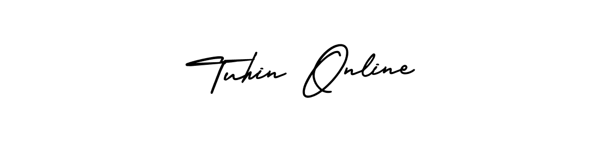 How to make Tuhin Online name signature. Use AmerikaSignatureDemo-Regular style for creating short signs online. This is the latest handwritten sign. Tuhin Online signature style 3 images and pictures png