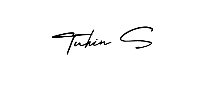 How to make Tuhin S signature? AmerikaSignatureDemo-Regular is a professional autograph style. Create handwritten signature for Tuhin S name. Tuhin S signature style 3 images and pictures png