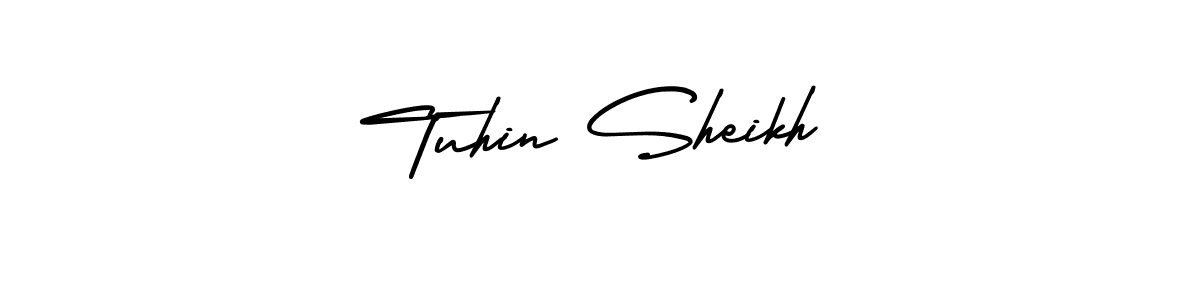 It looks lik you need a new signature style for name Tuhin Sheikh. Design unique handwritten (AmerikaSignatureDemo-Regular) signature with our free signature maker in just a few clicks. Tuhin Sheikh signature style 3 images and pictures png