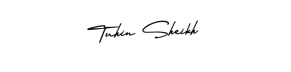 Tuhin Sheikh stylish signature style. Best Handwritten Sign (AmerikaSignatureDemo-Regular) for my name. Handwritten Signature Collection Ideas for my name Tuhin Sheikh. Tuhin Sheikh signature style 3 images and pictures png