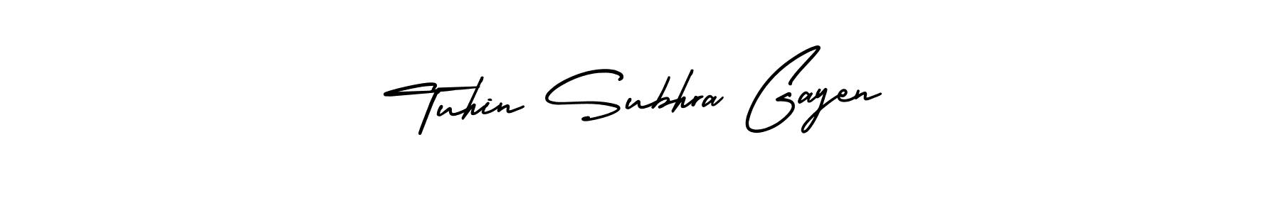 How to make Tuhin Subhra Gayen signature? AmerikaSignatureDemo-Regular is a professional autograph style. Create handwritten signature for Tuhin Subhra Gayen name. Tuhin Subhra Gayen signature style 3 images and pictures png