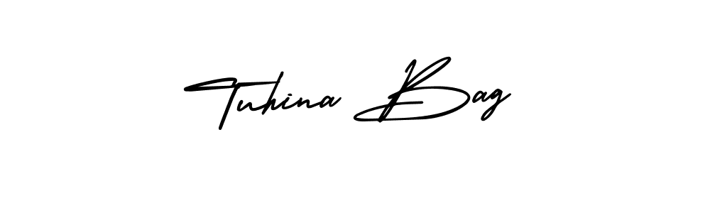 Make a beautiful signature design for name Tuhina Bag. With this signature (AmerikaSignatureDemo-Regular) style, you can create a handwritten signature for free. Tuhina Bag signature style 3 images and pictures png