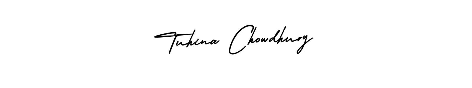 Use a signature maker to create a handwritten signature online. With this signature software, you can design (AmerikaSignatureDemo-Regular) your own signature for name Tuhina Chowdhury. Tuhina Chowdhury signature style 3 images and pictures png
