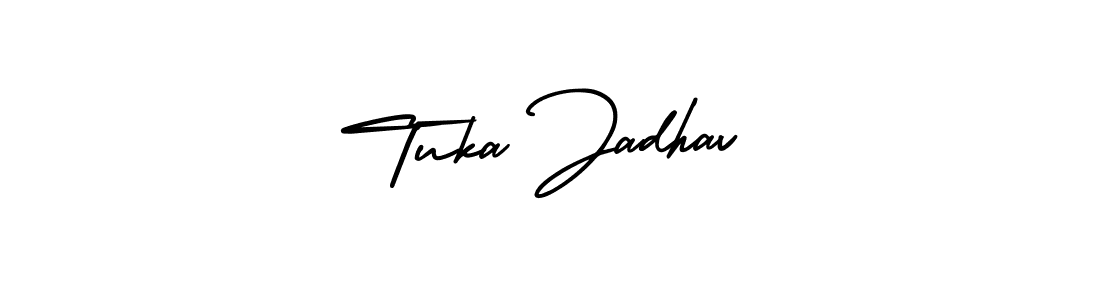 Also You can easily find your signature by using the search form. We will create Tuka Jadhav name handwritten signature images for you free of cost using AmerikaSignatureDemo-Regular sign style. Tuka Jadhav signature style 3 images and pictures png