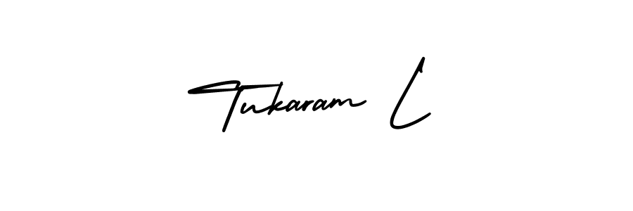Make a beautiful signature design for name Tukaram L. With this signature (AmerikaSignatureDemo-Regular) style, you can create a handwritten signature for free. Tukaram L signature style 3 images and pictures png