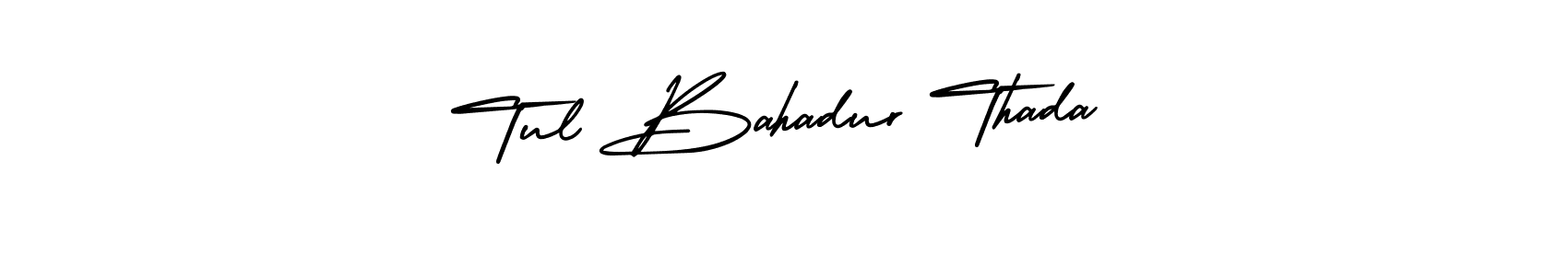 How to Draw Tul Bahadur Thada signature style? AmerikaSignatureDemo-Regular is a latest design signature styles for name Tul Bahadur Thada. Tul Bahadur Thada signature style 3 images and pictures png