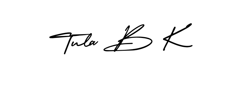 How to Draw Tula B K signature style? AmerikaSignatureDemo-Regular is a latest design signature styles for name Tula B K. Tula B K signature style 3 images and pictures png