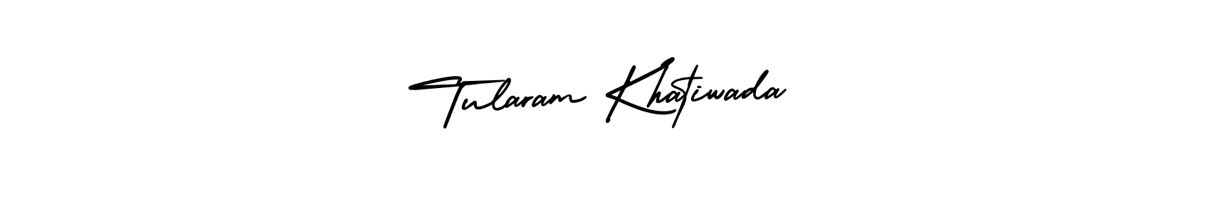 You should practise on your own different ways (AmerikaSignatureDemo-Regular) to write your name (Tularam Khatiwada) in signature. don't let someone else do it for you. Tularam Khatiwada signature style 3 images and pictures png