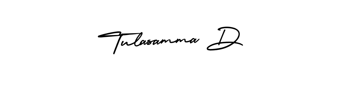 The best way (AmerikaSignatureDemo-Regular) to make a short signature is to pick only two or three words in your name. The name Tulasamma D include a total of six letters. For converting this name. Tulasamma D signature style 3 images and pictures png