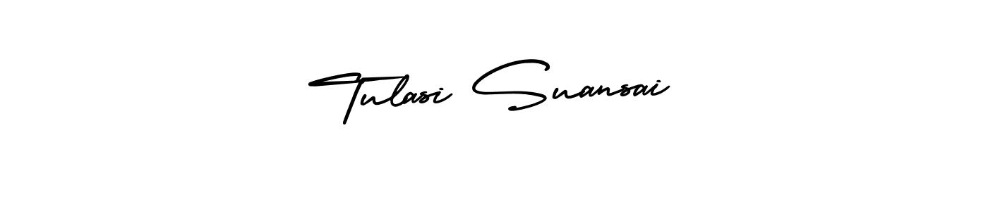 Design your own signature with our free online signature maker. With this signature software, you can create a handwritten (AmerikaSignatureDemo-Regular) signature for name Tulasi Suansai. Tulasi Suansai signature style 3 images and pictures png