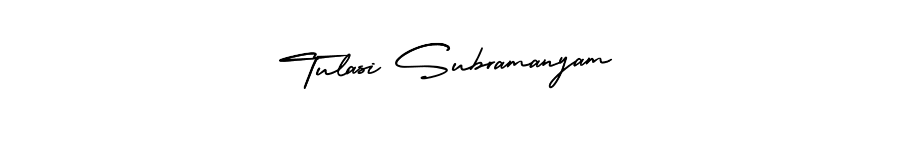 Make a beautiful signature design for name Tulasi Subramanyam. With this signature (AmerikaSignatureDemo-Regular) style, you can create a handwritten signature for free. Tulasi Subramanyam signature style 3 images and pictures png