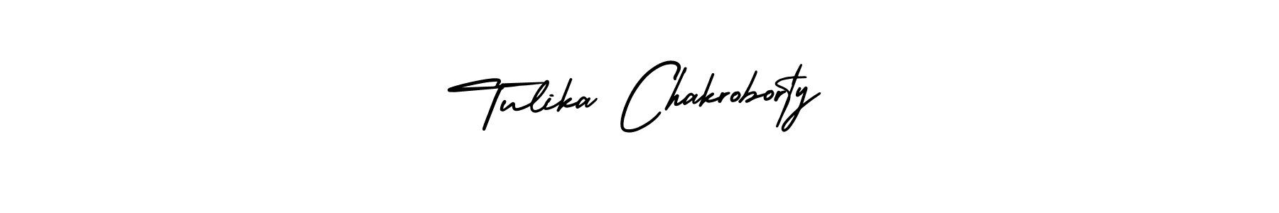 Tulika Chakroborty stylish signature style. Best Handwritten Sign (AmerikaSignatureDemo-Regular) for my name. Handwritten Signature Collection Ideas for my name Tulika Chakroborty. Tulika Chakroborty signature style 3 images and pictures png