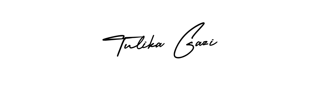 How to Draw Tulika Gazi signature style? AmerikaSignatureDemo-Regular is a latest design signature styles for name Tulika Gazi. Tulika Gazi signature style 3 images and pictures png