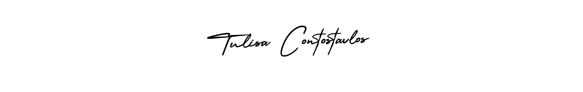 It looks lik you need a new signature style for name Tulisa Contostavlos. Design unique handwritten (AmerikaSignatureDemo-Regular) signature with our free signature maker in just a few clicks. Tulisa Contostavlos signature style 3 images and pictures png