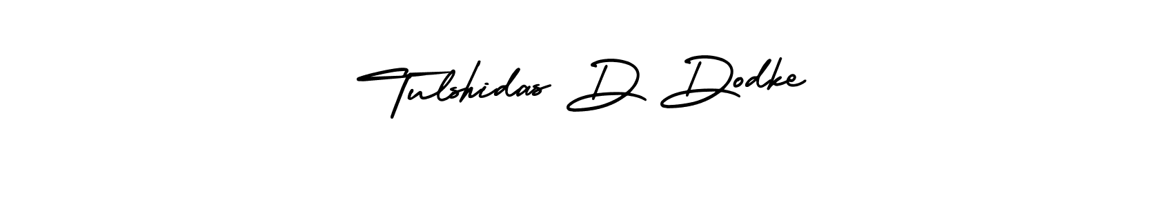 You should practise on your own different ways (AmerikaSignatureDemo-Regular) to write your name (Tulshidas D Dodke) in signature. don't let someone else do it for you. Tulshidas D Dodke signature style 3 images and pictures png