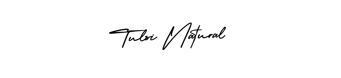 The best way (AmerikaSignatureDemo-Regular) to make a short signature is to pick only two or three words in your name. The name Tulsi Natural include a total of six letters. For converting this name. Tulsi Natural signature style 3 images and pictures png